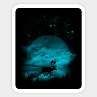 shirt deer at night Sticker